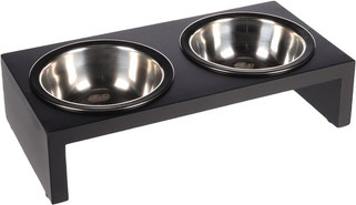 Flamingo f-1031109 - Support Duo Gamelle Chien en Acier Inoxydable et MDF