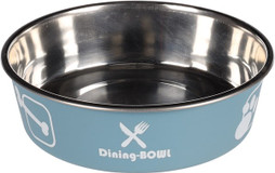 Flamingo f-1030960 - Gamelle pour la nourriture et leau Rond Bleu-gris & Argent