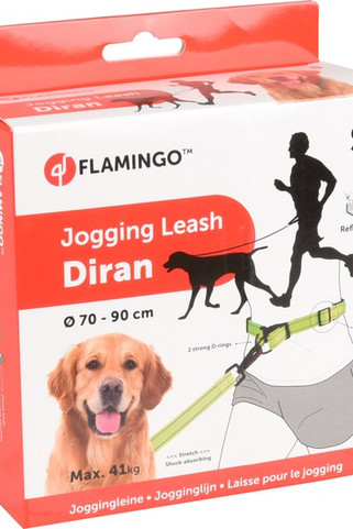 Flamingo f-517055 - Laisse pour le jogging avec ceinture ventrale fluo