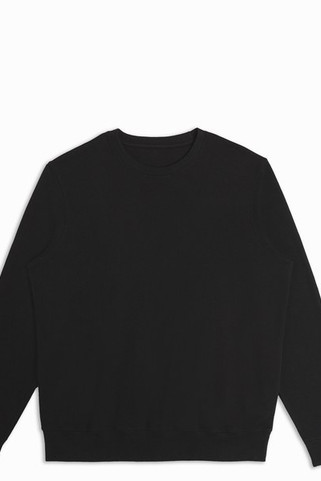 Original Favorites OF-CREWFT - Sudadera de algodón orgánico negro con cuello