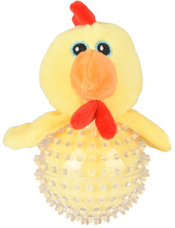 Flamingo f-519503 - Wilco Squeaky Chicken Dog Chew Toy with Dental Ball