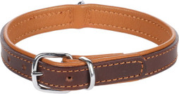 Flamingo f-5302130 - Luxurious Soft Leather Dog Collar with Chrome Accents