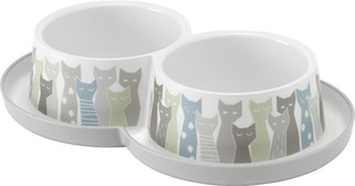 Flamingo f-560709 - Gamelle pour la nourriture et leau Combo Gris &