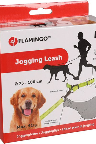 Flamingo f-518707 - Laisse pour le jogging avec ceinture ventrale fluo