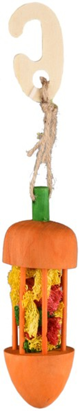 Flamingo f-210250 - Pine Wood & Loofah Rodent Play Carrot Toy