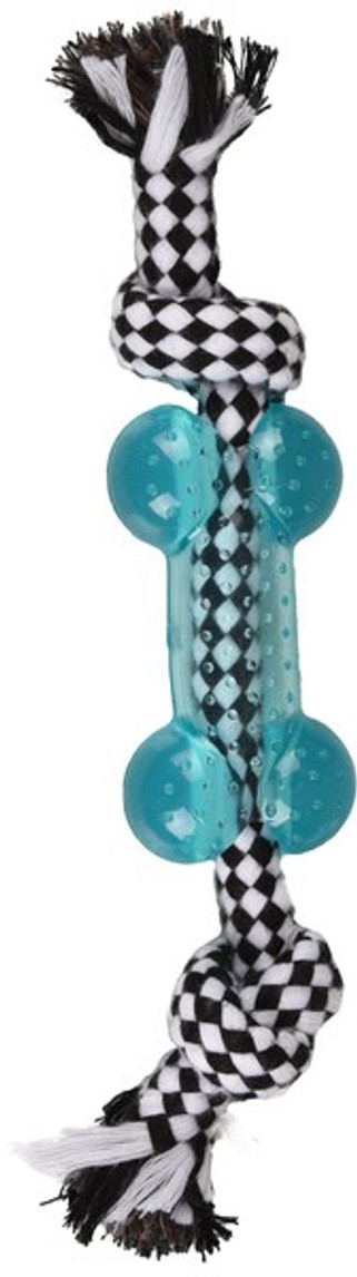 Flamingo f-519718 - Jouet Os Cordon avec 2 noeuds Turquoise