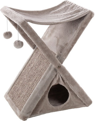 Flamingo f-560959 - Greta Gris Deluxe Cat Scratching Post & Playhouse