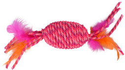 Flamingo f-560911 - Jouet Chat Fuchsia avec Cloche et Plumes