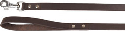 Flamingo f-520446 - Seattle Dark Brown Leather Dog Leash with Chrome Hook