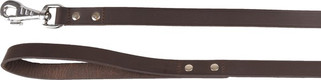 Flamingo f-520446 - Seattle Dark Brown Leather Dog Leash with Chrome Hook