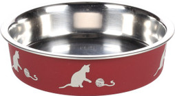 Flamingo f-561058 - Gamelle pour la nourriture et leau Rond Bordeaux & Argent