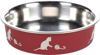 Flamingo f-561058 - Gamelle pour la nourriture et leau Rond Bordeaux & Argent