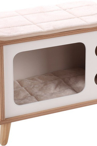 Flamingo f-561103 - Meuble à gratter Blanc Naturel TV