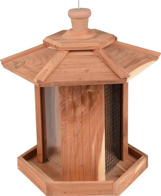 Flamingo f-110346 - Distributeur de Nourriture pour Oiseaux en Bois Durable