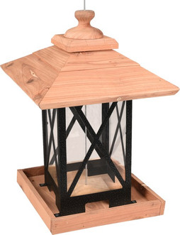 Flamingo f-110332 - Weatherproof Cedar Bird Feeder with Seed Dispenser