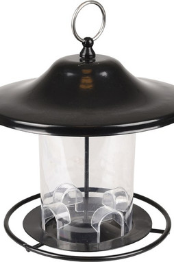 Flamingo f-110358 - Black Metal Bird Seed Dispenser with Easy Hang Design