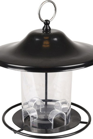 Flamingo f-110358 - Black Metal Bird Seed Dispenser with Easy Hang Design