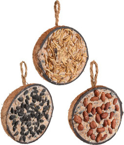 Flamingo f-110383 - Nutritious Coconut Bird Feeder with Mealworms & Nuts