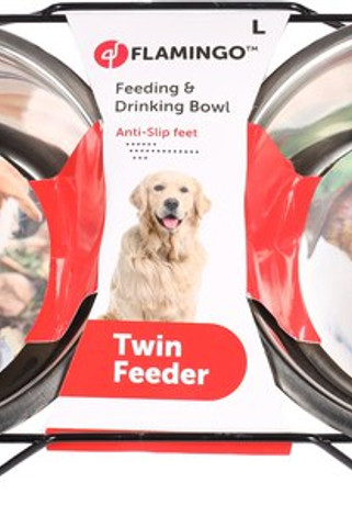 Flamingo f-520829 - Gamelle pour la nourriture et leau Duo dinner support