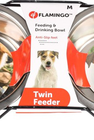 Flamingo f-520828 - Gamelle pour la nourriture et leau Duo dinner support