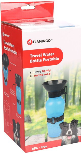 Flamingo f-520856 - Portable Dog Hydration Bottle with Built-In Bowl