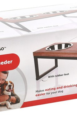 Flamingo f-521138 - Tommy Elevated Pet Dining Set with Stainless Bowls