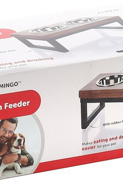 Flamingo f-521136 - Tommy Elevated Pet Dining Set with Stainless Bowls