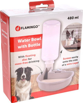 Flamingo f-521648 - No-Spill Dog Crate Water Bowl with Secure Attachment