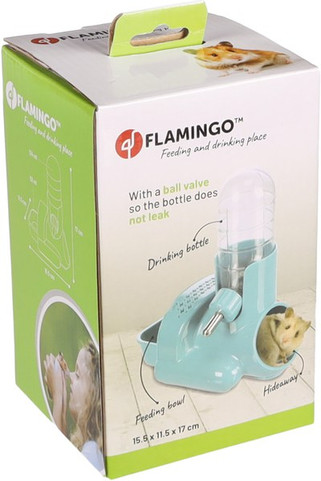 Flamingo f-210366 - Gourde & Gamelle pour la nourriture Pétrol