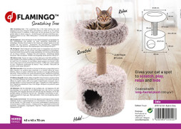 Flamingo f-561369 - Plush Cat Tower with Jute Scratching Post