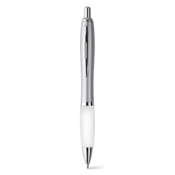Claps 20031 - Kuk Silver Ballpoint Pen with Colored Grip and Blue Ink