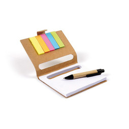 Claps 40116 - Buenos Aires Eco-Friendly Notebook with Colorful Sticky Notes and Pen