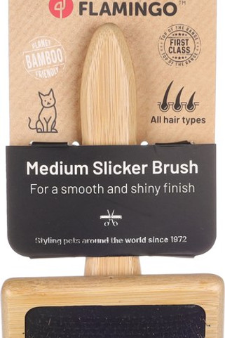 Flamingo f-561406 - Eco-Friendly Bamboo Cat Grooming Brush