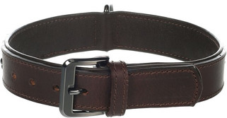 Flamingo f-522839 - Durable Buffalo Leather Dog Collar with Dark Buckle