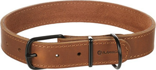 Flamingo f-523286 - Elegant Montana Cognac Leather Dog Collar