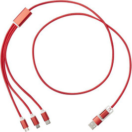 PF Concept 124386 - Versatile 5-1 recycled aluminium charging cable