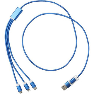 Versatile 5-1 recycled aluminium charging cable - EgotierPro 124386