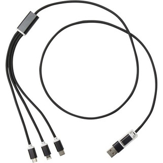 Versatile 5-1 recycled aluminium charging cable - EgotierPro 124386
