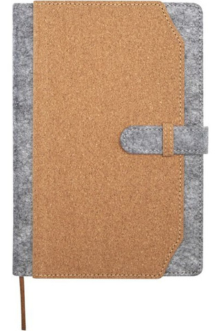 Viviana A5 recycled felt and cork notebook - EgotierPro 107907