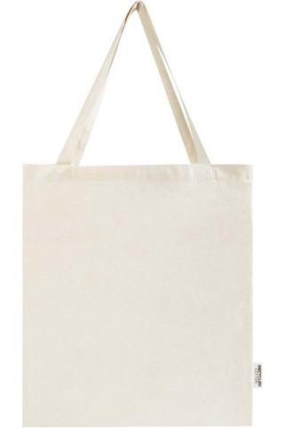 Madras 140 g/m² GRS recycled cotton gusset tote bag - EgotierPro 120733