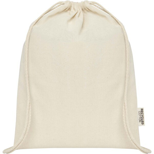 Oregon 140 g/m² GRS recycled cotton drawstring bag - EgotierPro 120735