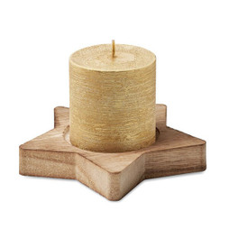 GiftRetail CX1481 - LOTUS Candle on star wooden base