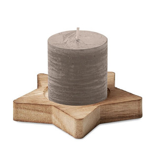 LOTUS Candle on star wooden base - GiftRetail CX1481