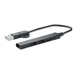 CURRENT USB 4 port hub 19 cm - GiftRetail MO2294