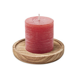 GiftRetail MO6282 - PENTAS Vanilla Scented Candle on Elegant Wooden Base