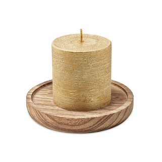 PENTAS Vanilla Scented Candle on Elegant Wooden Base - GiftRetail MO6282
