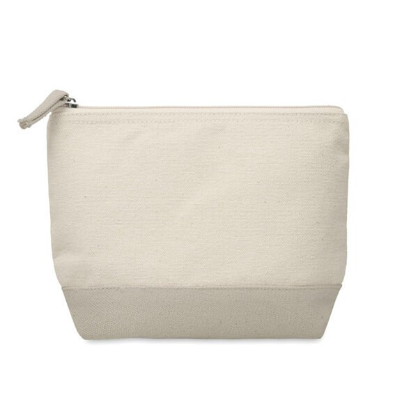 KLEUREN Stylish Two-Tone Cotton Cosmetic Bag with Zipper - GiftRetail MO9815
