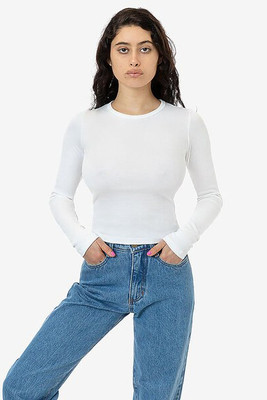 Los Angeles Apparel 43007 - Baby Rib Manches Longues Crewneck