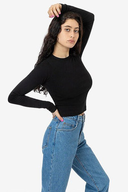 Los Angeles Apparel 43007 - Baby Rib Manches Longues Crewneck