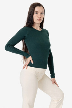 Los Angeles Apparel 43007 - Baby Rib Manches Longues Crewneck